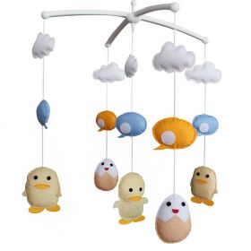 Lovely Yellow Chick Handmade Baby Boys Girls Musical Crib Mobile Nursery Mobile Hanging Toy