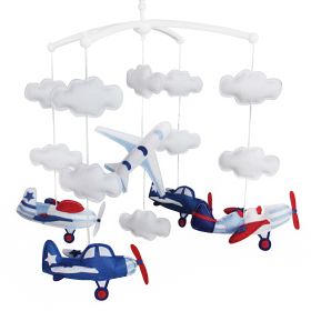 Blue Airplane Handmade Infant Baby Musical Crib Mobile Gift Girls Boys Nursery Room Decor