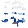 Handmade Cute Baby Crib Mobile Bed Bell Musical Mobile Hanging Nursery Decor; Blue Lighthouse and Dolphin