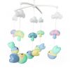 Candy Color Lovely Birds and Mushroom Handmade Baby Musical Crib Mobile Nursery Mobile Hanging Toy for Boys Girls