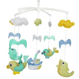 Handmade Cute Baby Crib Mobile Hanging Kids Room Nursery Decor; Colorful Fish and Boat