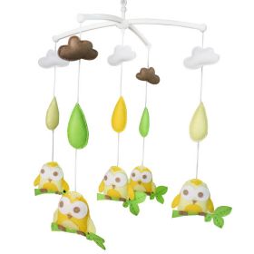 Yellow Owl Birds Handmade Baby Musical Crib Mobile Nursery Mobile Hanging Toy for Boys Girls