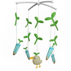 birds Pencils Grass Handmade Infant Baby Musical Mobile Boys Girls Nursery Crib Mobile Hanging Toy