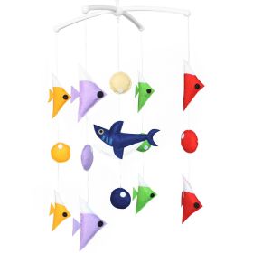 Colorful Ocean Baby Crib Mobile Baby Musical Mobile for Boys and Girls Nursery Room Decor; Sharks and Fishes