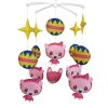 Pink Handmade Animal Musical Crib Mobile Hanging Nursery Room Decor Baby Mobile for Crib