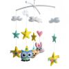 Handmade Rabbit Monkey Owl Baby Crib Mobile Nursery Room Decor Musical Mobile Crib Toy for Girls Boys