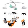 Black White Parrot Sea Gull Penguin Woodpecker Handmade Baby Musical Crib Mobile Boys Girls Nursery Mobile Hanging Toy