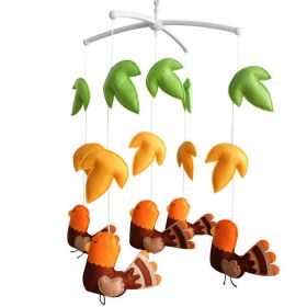 Handmade Baby Crib Mobile Baby Musical Mobile Nursery Room Hanging Animal Toy Decor; Orange Turkey