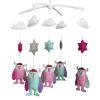 Pink Blue Birds Monster Handmade Baby Musical Crib Mobile Boys Girls Nursery Mobile Hanging Toy