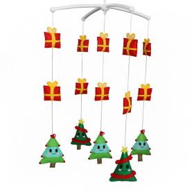 Baby Crib Mobile Christmas Trees Red Gifts Box Handmade Musical Mobile Baby Shower Gift Nursery Decor