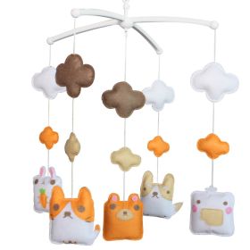 Baby Crib Mobile Animal Musical Crib Mobile Nursery Room Hanging Decor Toy Orange White Bird Rabbit Dog Bear