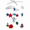 Blue Red Handmade Cute Baby Crib Mobile Bed Bell Musical Mobile Hanging Nursery Decor for Boys; Astronaut and Space