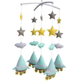 Handmade Baby Crib Mobile Nursery Room Decor Baby Mobile for Crib; Light Blue UFO for Boys