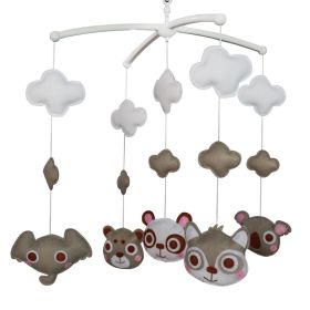 Baby Crib Mobile Animal Musical Crib Mobile Nursery Room Hanging Decor Toy Grey Elephant Bear Panda Koala