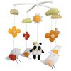 Baby Crib Mobile Animal Musical Crib Mobile Nursery Room Hanging Decor Toy Orange Flower Panda Birds