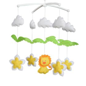 Baby Crib Mobile Animal Musical Crib Mobile Nursery Room Hanging Decor Toy Yellow Lion Flower