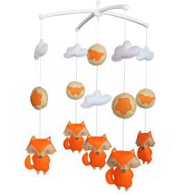 Baby Crib Mobile Animal Musical Crib Mobile Nursery Room Hanging Decor Toy Cute Orange Fox