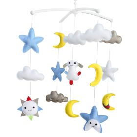 Moon Sun Star Handmade Baby Crib Mobile Nursery Room Decor Baby Mobile for Crib