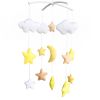 Handmade Plush Baby Crib Mobile Cute Star Moon Baby Musical Mobile Kids Room Decor; Yellow