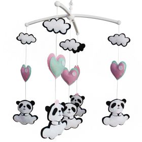 Baby Crib Mobile Animal Musical Crib Mobile Nursery Room Hanging Decor Toy Lovely Black White Cloud Panda