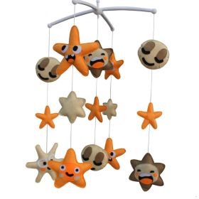 Orange Star Sun Brown Moon Baby Crib Mobile Nursery Room Decor Baby Mobile for Crib