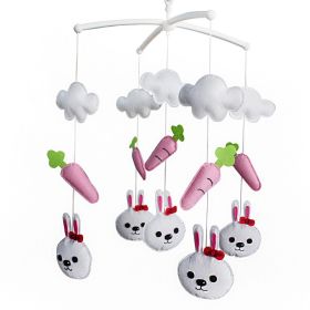 Musical Mobile With White Rabbits, Crib Mobile, Baby Gift Musical Mobile