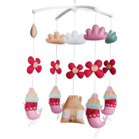 [Pink Birds with Hat] Hanging Baby Toys, Colorful Decor, Crib Mobile