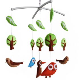 Baby Crib Mobile with Spring Birds, Modern Nursery Mobile, Cute Bed Toy