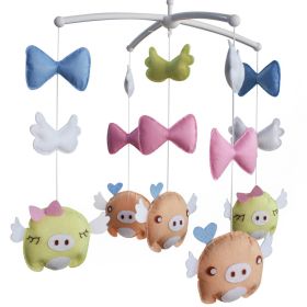 Crib Mobile with Cute Pigs, Baby Newborn Crib Mobile Toy, Colorful Decor