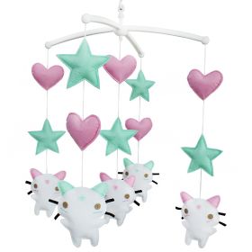 Handmade Musical Dreams Mobile [Lovely Kitties] Rotate Crib Mobile