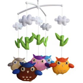 Wind-up Musical Mobile, Baby Gift Creative Hanging Toys [Owl, Colorful]