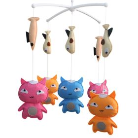 Crib Mobile, Nursery Mobile, [Fish and Cats] Baby Mobile