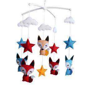 [Foxes and Stars] Newborn Baby Crib Mobile, Colorful Hanging Decor Gift