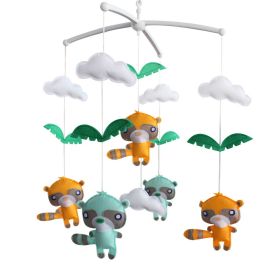 [Cute Raccoon, Colorful] Baby Crib Toy With Arm and Musical Mobile