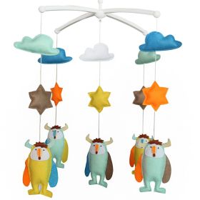 Baby Crib Toy Musical Mobile with Hanging Decor Toys [Cattle] Colorful