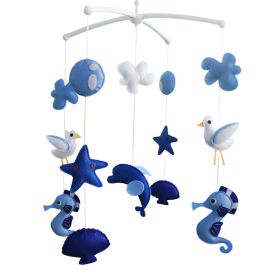 Infant Musical Mobile, Creative Gift, Handmade Toys [Seabed Adventure] Blue