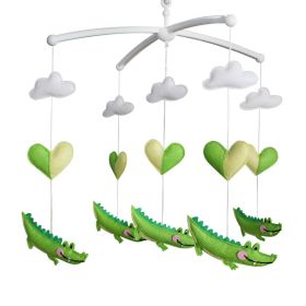 Handmade Nursery Decor Gift, Crib Mobile, [Cute Crocodile+Heart]