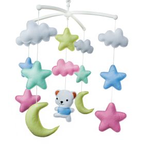 [Cute Bear] Unisex Baby Crib Bell, Cute Musical Mobile, Colorful