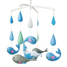 Infant Crib Musical Mobile, [Blue Whale] Boys/Girls Non-Woven Fabric Toys