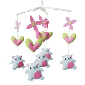 Baby Gift Mobile, Pretty Decor [Cute Bear, Pink] Infant Musical Mobile