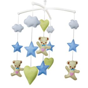 [Bear, Stars] Crib Mobile, Crib Hanging Bell, Infant Musical Toy