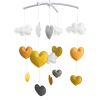 Handmade PU Leather Toys [Hearts] Baby Crib Rotatable Musical Mobile