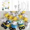 Baby Crib Bell Handmade Musical Mobile Baby Shower Gift Nursery Decor; Yellow Star and Flying Train