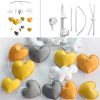 Handmade Orange Yellow Grey Hearts Baby Crib Mobile Nursery Room Decor Musical Mobile Crib Toy for Girls Boys