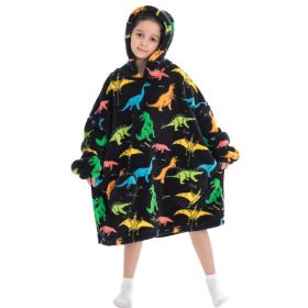 Oversized Thermal Sweatshirt Lazy Sweatshirt Kids (Option: Multicolor Dinosaur Warming Su-One size)