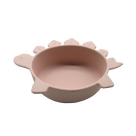 Children's Anti Fall Suction Cup Silicone Bowl (Option: Smoked powder-Pterosaur)