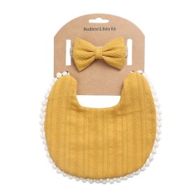 Printed Children's Double Sided Bib (Color: Yellow)