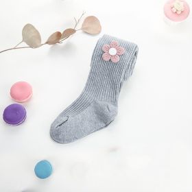 Spring, Autumn And Winter Knitted Baby Leggings (Option: Grey-L)