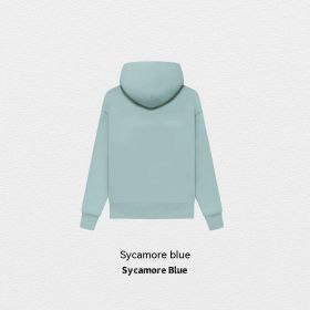 Velvet Solid Color Multicolor Children's Hooded Sweatshirt (Option: Sycamore Blue-M)