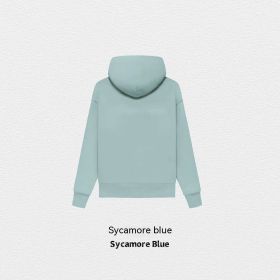 Velvet Solid Color Multicolor Children's Hooded Sweatshirt (Option: Sycamore Blue-XS)